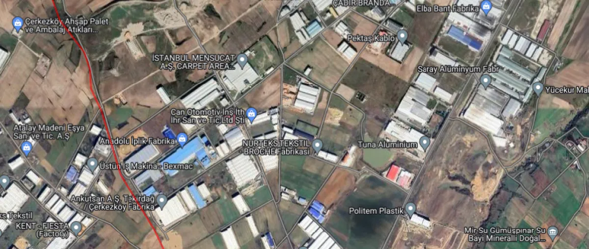 Tekirdağ Çerkezköy'de Güzel Konumda 6.625 M² Tarla