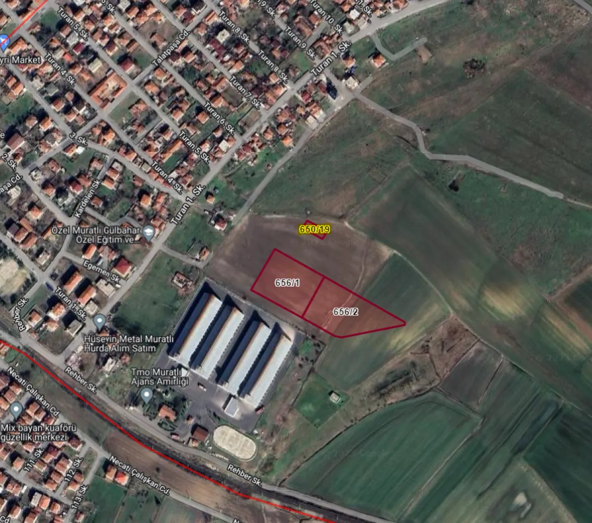 TEKİRDAĞ MURATLI TURAN MAH. 372M2 ARSA