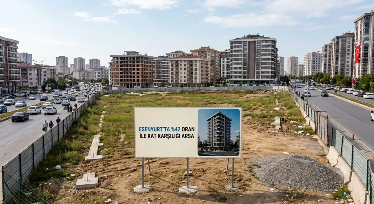 50 Dairelik Y&uuml;zde 42 Oranla Kat Karşılıgı Arsa