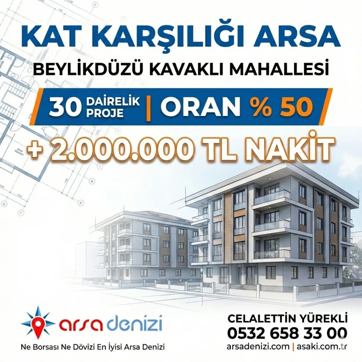 BEYLİKD&Uuml;Z&Uuml; KAVAKLI'DA | 30 DAİRELİK | %50 ORAN | KAT KARŞILIĞI