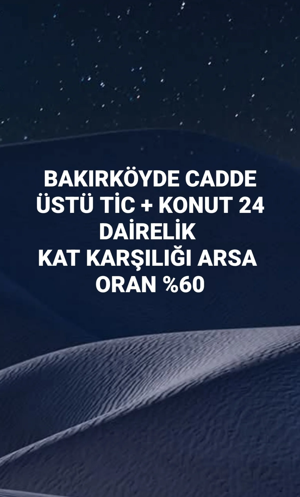 Bakırköy'de caddeye cephe 24 dairelik kat karşılığı arsa