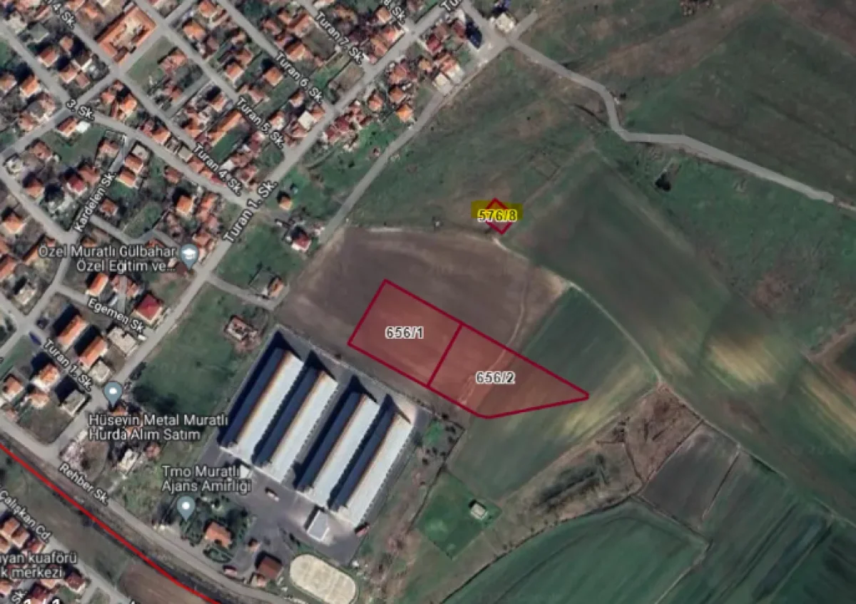 Tekirdağ Muratlı Turan Mahallesinde Satılık Arsa