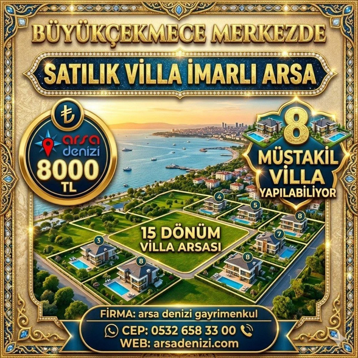 Merkez'de Villa İmarlı Satılık Arsa