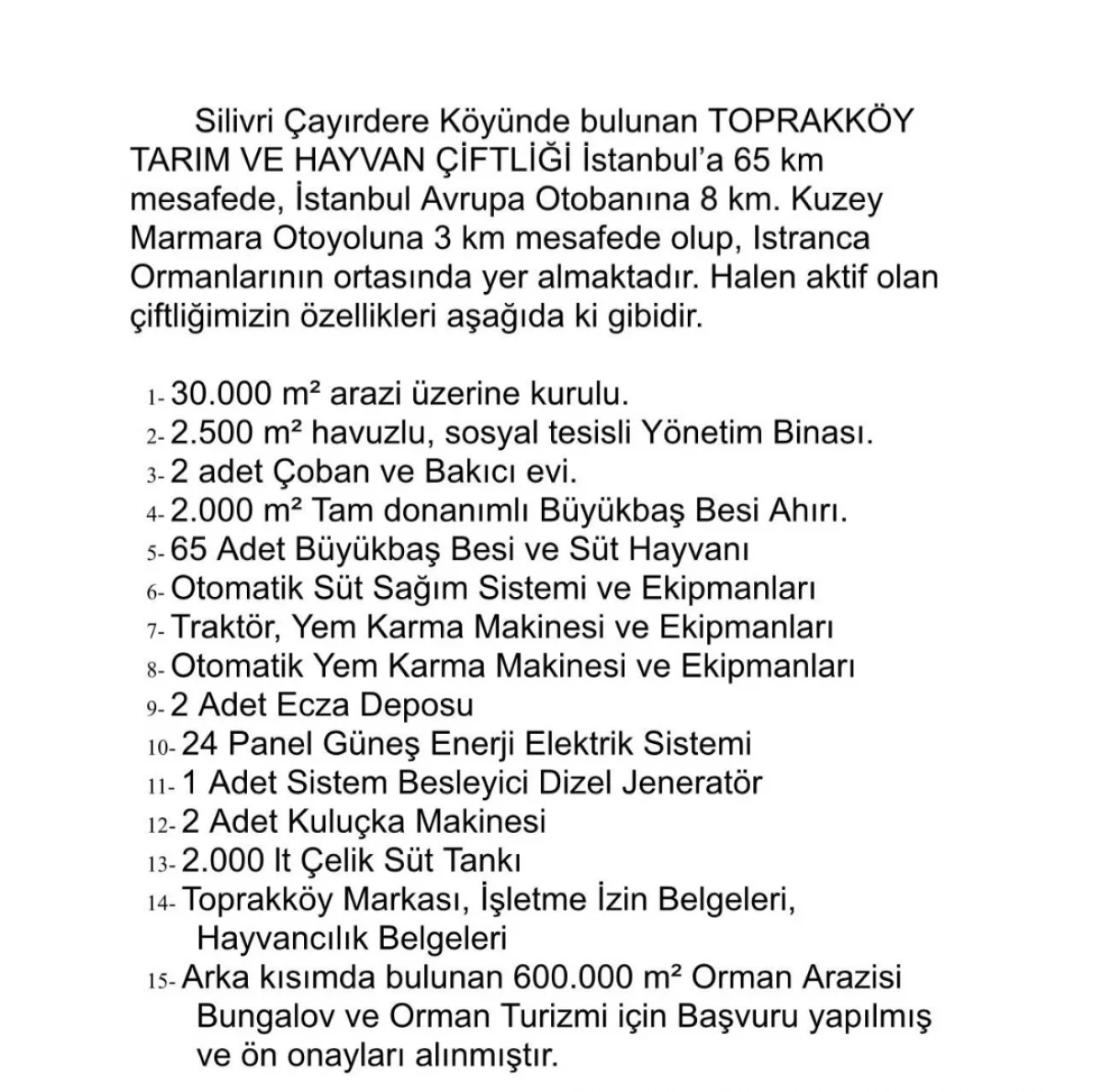 &Ccedil;ayırdere'de Ruhsatlı Satılık &Ccedil;iftlik