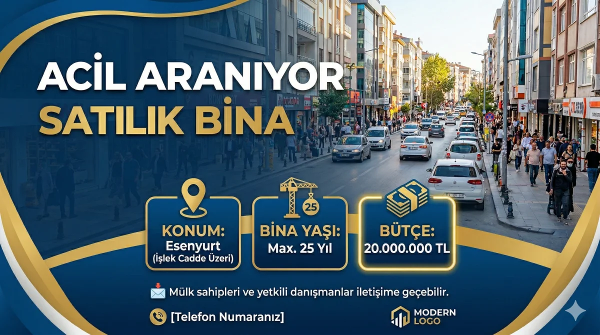 ACİL ARANIYOR: Esenyurt&rsquo;ta İşlek Cadde &Uuml;zeri, Komple Bina