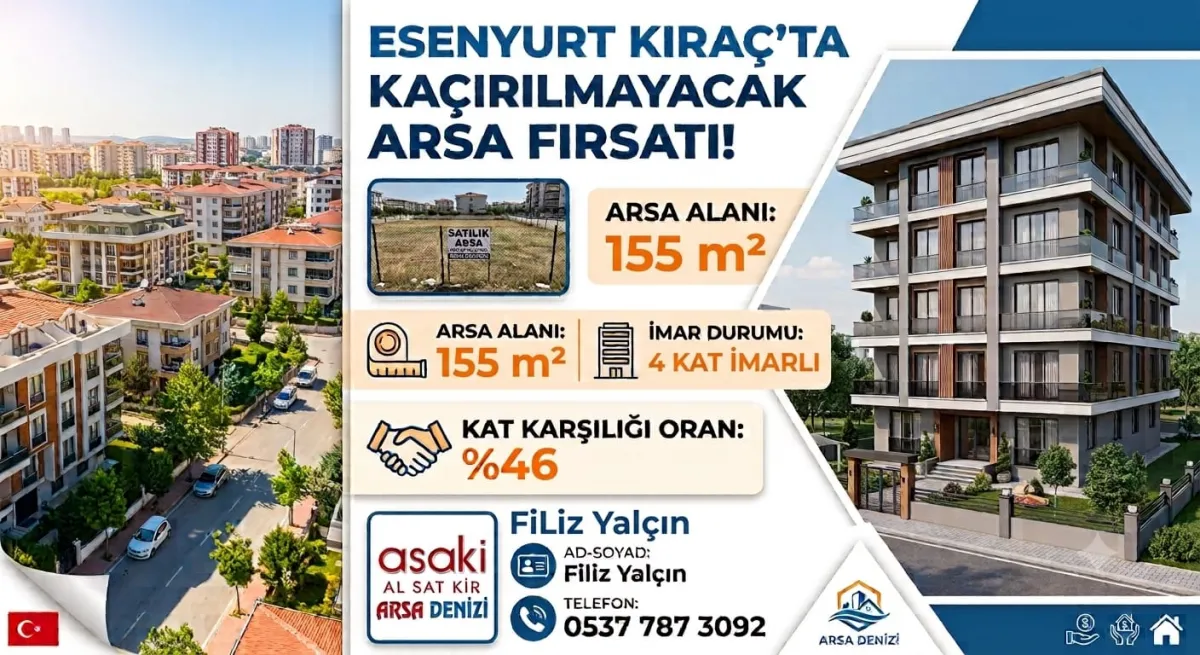 Esenyurt'ta Y&uuml;zde 46 Oranla Kat Karşılığı Arsa