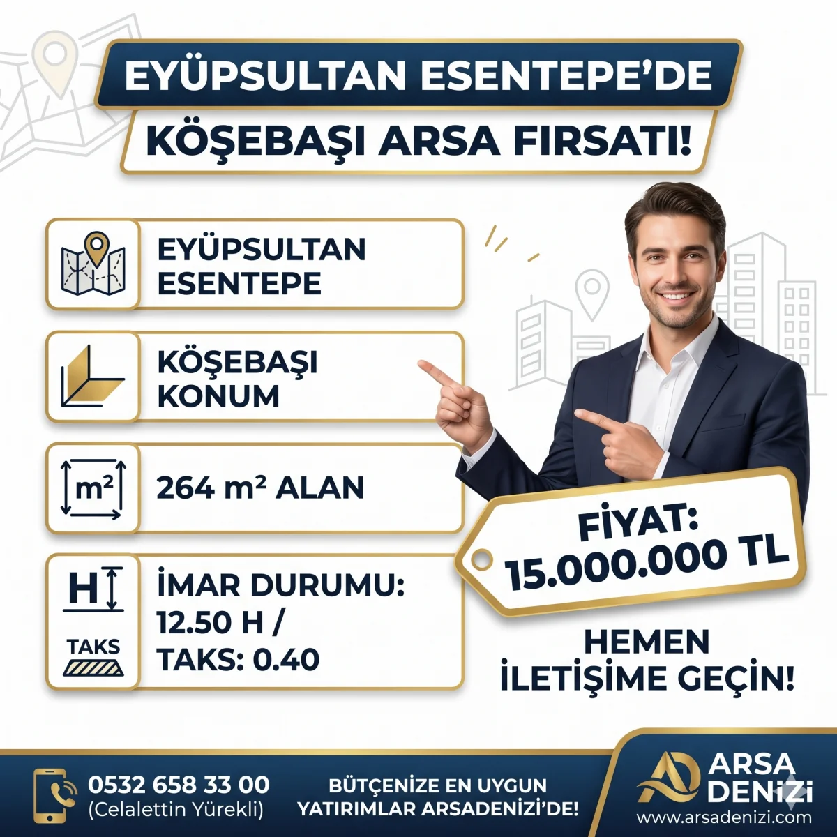📢 EY&Uuml;PSULTAN ESENTEPE'DE KA&Ccedil;IRILMAYACAK YATIRIM: 264 m&sup2; K&Ouml;ŞEBAŞI