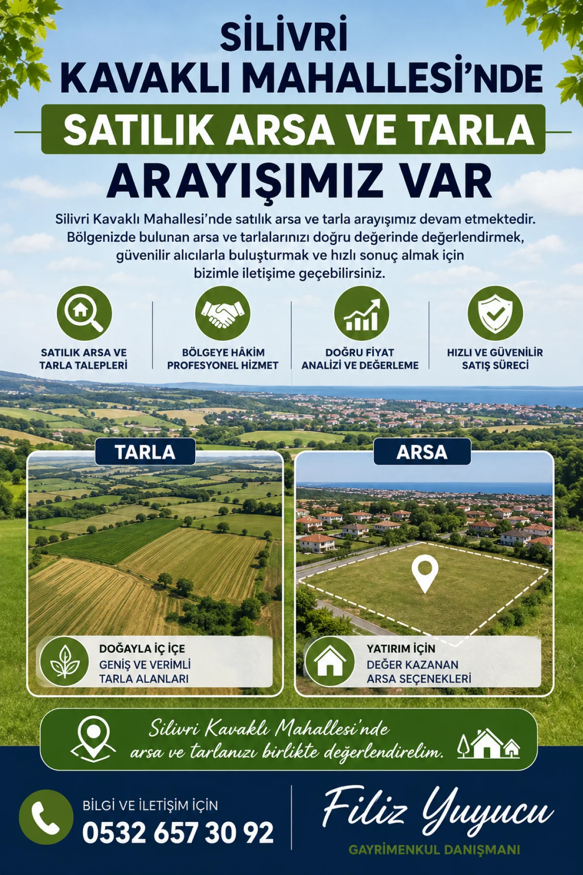 SATILIK ARSA VE TARLALARINIZI BİRLİKTE DEĞERLENDİRELİM