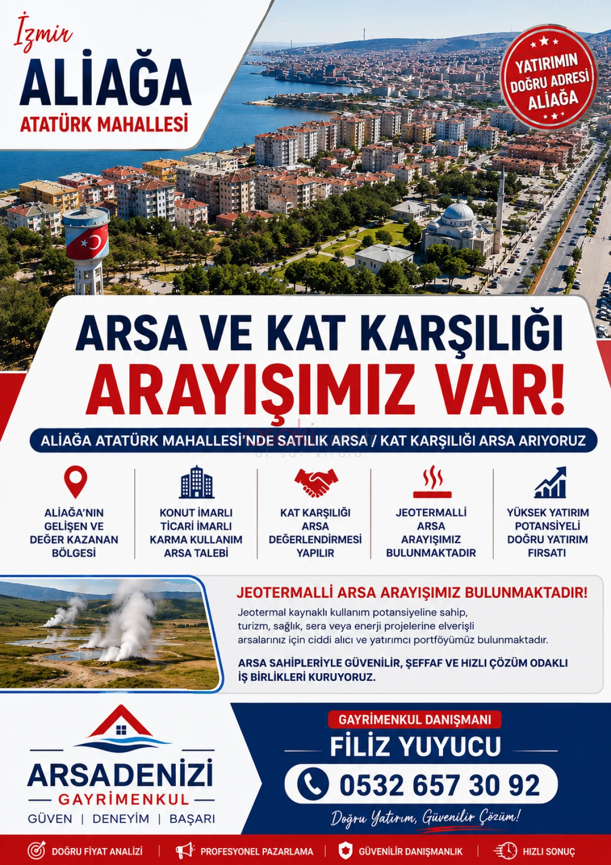 Satılık Kat Karşılığı Ve Jeotermalli İmarlı Arsa Arayışımız Var