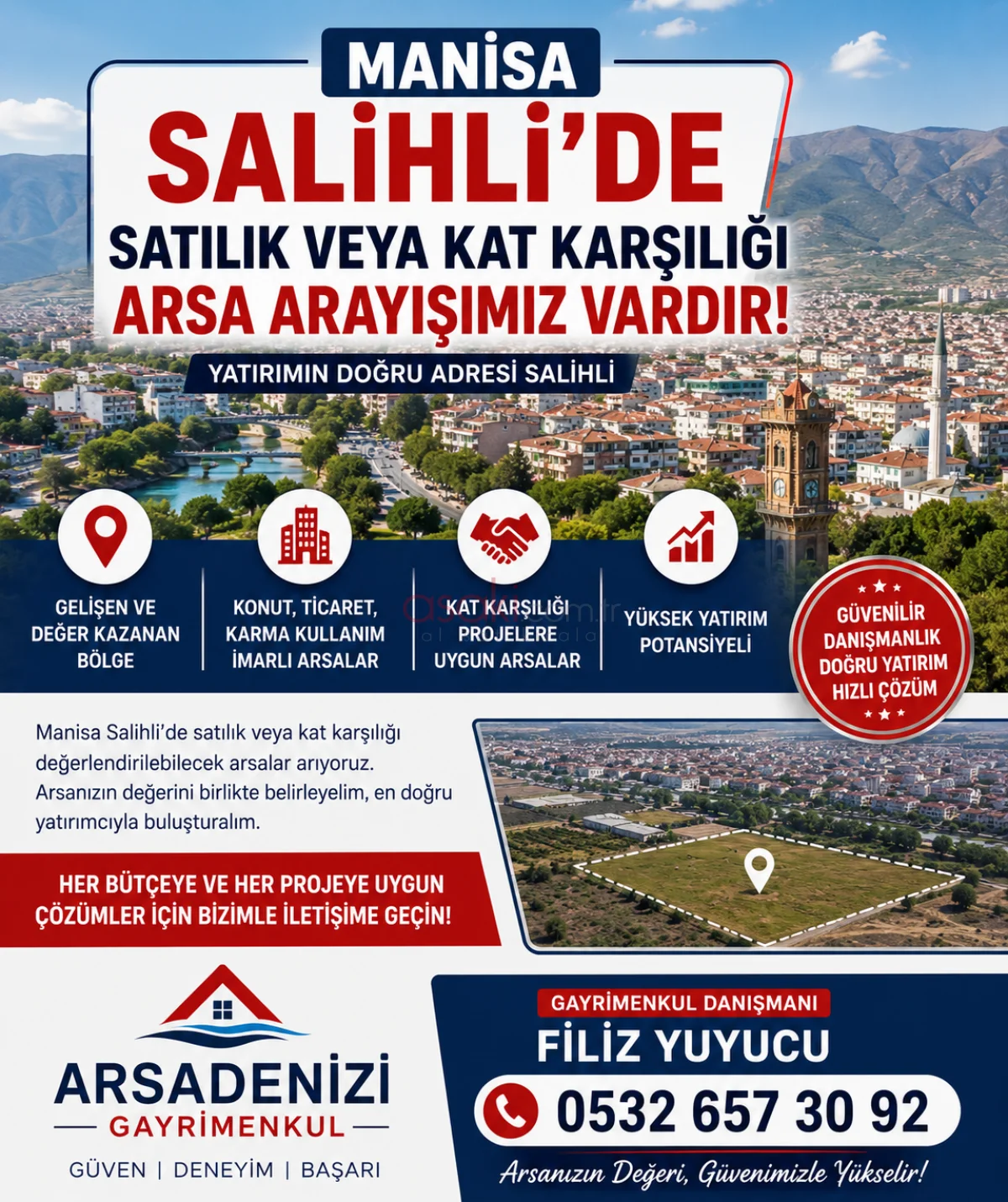 Manisa Salihli Ve Genelinde Satılık Ve Kat Karşılığı Arsa Alınır!