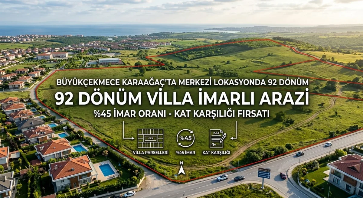 B&uuml;y&uuml;k&ccedil;ekmece'de Y&uuml;zde 45 Oranla Kat Karşılığı Arsa