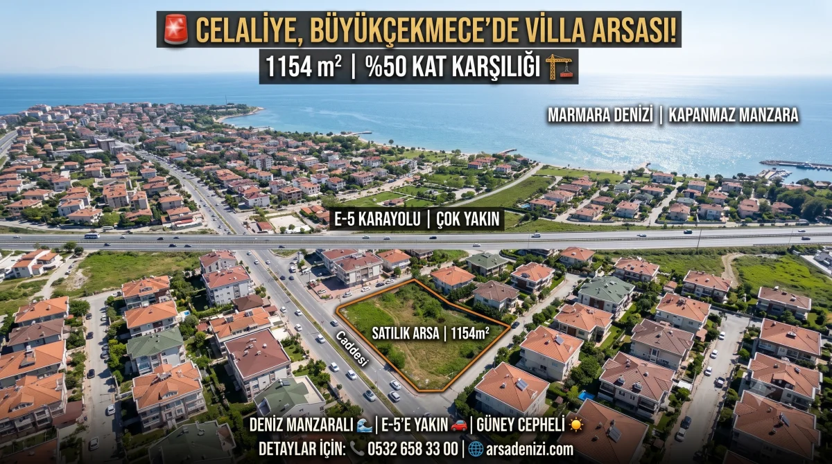CELALİYE'DE DENİZ MANZARALI %50 KAT KARŞILIĞI VİLLA ARSASI