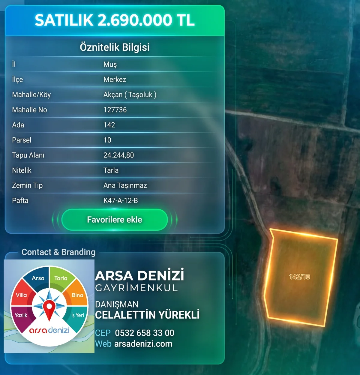 📍 MUŞ MERKEZ'E YAKIN, YATIRIMLIK MUHTEŞEM TARLA!