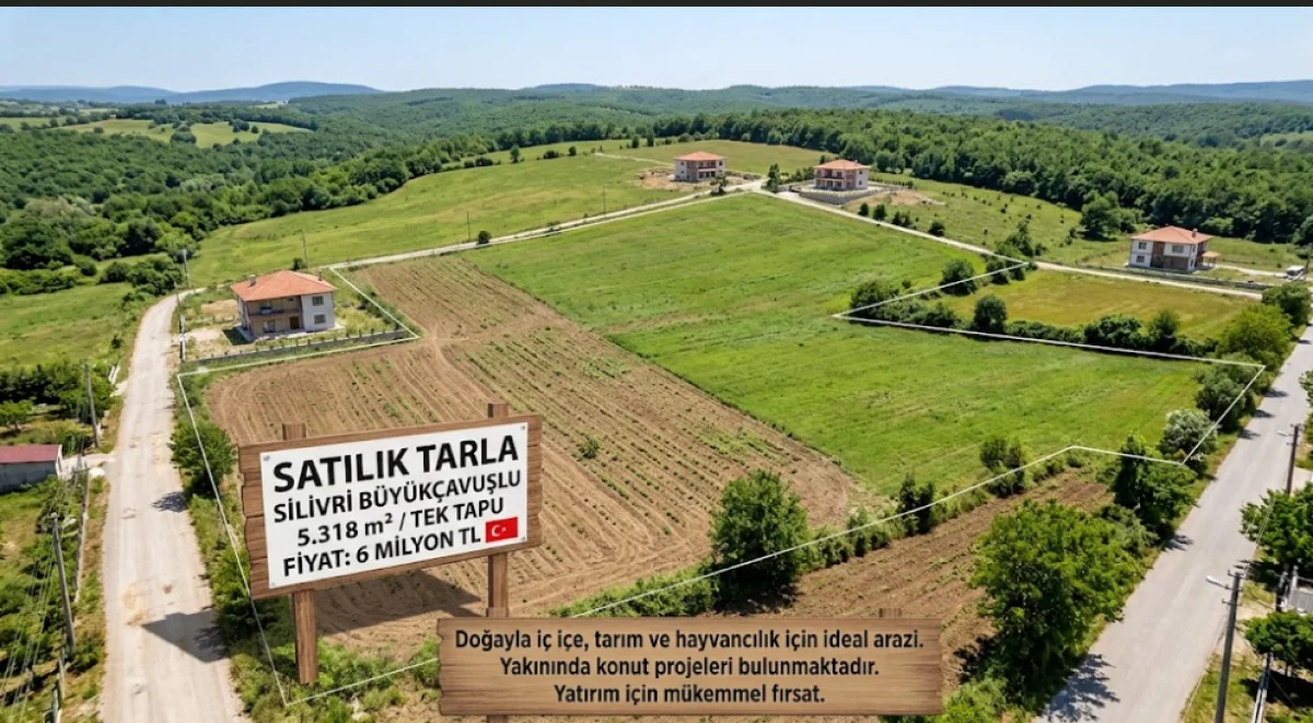 📌 SİLİVRİ B&Uuml;Y&Uuml;K&Ccedil;AVUŞLU&rsquo;DA YATIRIMLIK SATILIK TARLA!