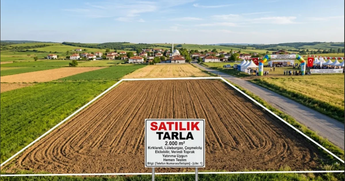 ACİL SATILIK İMARA 20 METRE ELEKTRİK SU MEVCUT